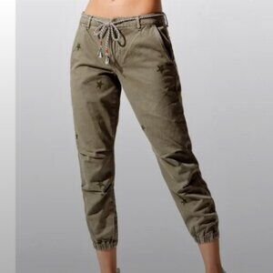 NEW SUNDRY Star Jogger Pants Size 26 Sulfur Military
